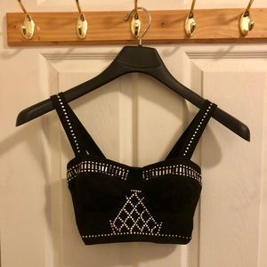 ASOS Embellished Black Crop Top